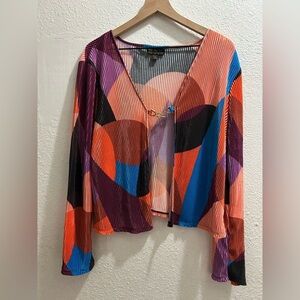 Bold Elements colorful pleated  cardigan xl
